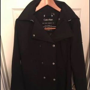Double breast Calvin Klein large black trench coat